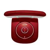 BANNAB Cordless Landline Phones,Cordless Telephone,Equipped with a large backlit display, hands-free function and call blocking,House Phones Cordless with Answer Machine (red)