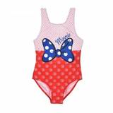 Girls Minnie Mouse Large Bow Swimsuit - Red