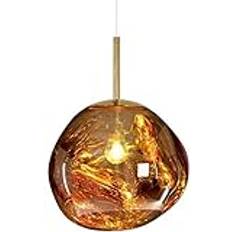 Glass Lava Irregular Modern Chandelier Pendant Lamp - Silver/Gold/Red Copper Mirror Hanging Light for Living Room - Melt Design