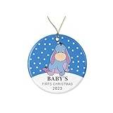 Baby's First Christmas 2023 Ornament - Ee-Yore Donkey Baby Ornaments - Christmas Tree Ornament - New Baby 1St Winnieornament Bear Style 4 Printed on Both Sides