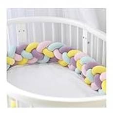 Crib Bumpers Padded Cushion Soft Knot Pillow nursing pillow Cot Bed Bumper Knotted Head Guard 4 sharesBumper Crib Cradle Knot Braid Pillows,C,4.2 m