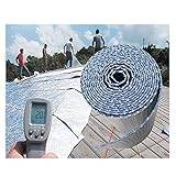 Insulation Foil Double Bubble Reflective Foil Insulation Self-adhesive Aluminium Foil Foam Insulation Thermal Film Roll Waterproof Radiant Barrier for Loft Floor Wall Motorhome (Size:1*20M/3.2*65.6FT)