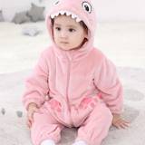 Little Baby Cute Cartoon Dinosaur Long Sleeve Hooded Romper Onesie Party Casual Bodysuit For Spring And Autumn Winter