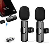 Cualfe Wireless Lavalier Microphone for iphone/iOS/Android, Plug-Play Wireless Microphones, Microphone with 3 Level Noise Reduction Auto Sync for Recording, Live Streaming, YouTube, TikTok, Facebook