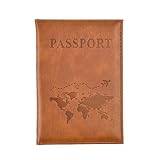 Unisex PU Leather Passport Cover, Delicate Passport Wallet, Passport Sleeve Travel Card Wallet Simple Style Wallet Holder for Men Women, Brown