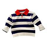 Boys Hooded Fleece Jacket Babys Kids Toddler Girls Boys Spring Winter Long Sleeve Striped Thick Knit Sweater Pullover Tops Clothes Fall Sweaters Boys Navy