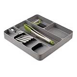 Joseph Joseph DrawerStore Cutlery, Kitchen Utensils and Cooking Utensil Gadget Accessories Organiser, in drawer storage - Grey