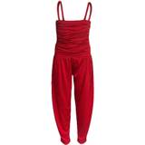 (13 Years, Red) Girls Plain Color Playsuit All In One Jumpsuits - 13-14yrs
