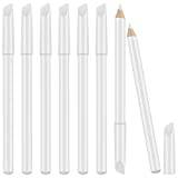 8 Pieces White Pencil Under Nail 2-in-1 Nail Whitening Pencils French White Nail Pencils Nail Pencils with Cuticle Pusher for DIY French Art Manicure Supplies