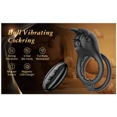 9 Strong Vibration Modes Cock Ring Remote Control Vibrator for Men