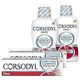 Corsodyl Gum Care Toothpaste and Toothbrush Multipack, Bundle (1 x Complete Protection Soft Toothbrush, 3 x Complete Protection Toothpaste Extra Fresh, 75 ml)