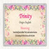 Trinity Name Meaning Drinks Mat Coaster Floral