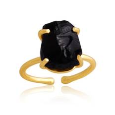 Raw Black Obsidian Ring (Gemini / June Birthstone)