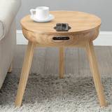 Morvik Wooden Smart Lamp Table Round In Ash