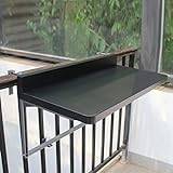 Outdoor Bar Table,Balcony Bar Table For Railings, Balcony Railing Table,Balcony Table Hanging,Countertop Extension Fold Down,Adjustable Deck Table For Patio,Garden,Outdoor (Black 120*28Cm/47.2*11In)