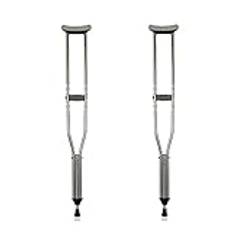 LINYUES Crutches for Adults Underarm Handicapped Crutches/canes For Persons With A Disability Freely Retractable Aluminum Walker Adjustable Range 105-155 Cm Great for Travel or Work