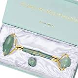 Scilla Rose Jade Roller - Face Roller Gift Set - Superior and Natural Face Massager, Eye Roller for Dark Circles and Puffiness- Anti-Ageing Facial Roller Skincare Tools- Pamper Gifts for Women