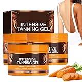 Intensive Tanning Gel, 150ml Tan Accelerator with Coconut Oil and Vitamin A & E for Sunbeds, Tan Enhancers Accelerators - Sunscreen without SPF (3 Pcs)