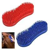 Horse Brush,Horse Grooming Kit 2 Pcs,Silicone Horse Cleaning Grooming Brush Horse,Professional Horse Grooming Brush for Horse Grooming Care,Durable Lightweight Easy to Operate Equestrian Massage Tool