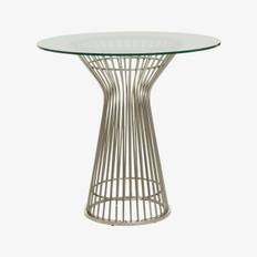 Vogue Round Dining Table - Clear Glass / Silver by Fifty Five South