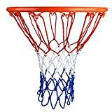 Minleer Basketball Nets Replacement White, Red, Blue Basketball Rim Hoop Net All-Weather Thick Heavy Duty 12 Loops for Standard Outdoor or Indoor Basketball Hoop 2 Pack 