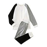 Xmiral Toddler Girls Boys Winter Long Sleeve Tops Pants 2PCS Outfits Clothes Set for Babys Clothes Underwear Set Features: Baby Saddle Blanket (Black, 8-9 Years)