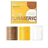 Two-Tone Turmeric Mud Mask Set, Kaolin Clay Mud Mask for Deep Cleansing,Moisturizing and Refining Pores Skin Care Face Mask Clay Facial Mask Set for Women