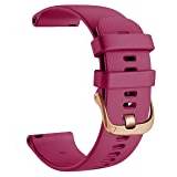 GGFAOK 18 20 22mm Smart Watch Official Straps For Garmin Venu 2 Silicone Wristband Belt For Garmin Venu 2S SQ Bracelet Watchband (Color : Fuchsia, Size : 22 For Garmin Venu 2)