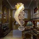Led Crystal Large Chandelier with Spiral Design Large Size Modern Ceiling Light Crystal Light Chandelier for Home Hotel Hall