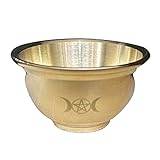 LEEINTO Offering Bowl Healing Meditation Altar Use Rituals for Decoration Smudging with Triple Moon with Pentacle Smudging Bowl