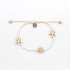 Pineapple Island Starfish Bead Anklet - White - One Size