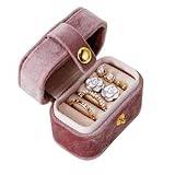 VALINK Travel Jewelry Ring Case, Multifunctional Mini Travel Jewelry Case,Small Jewelry Ring Box,Ring Holder for Travel,Wedding,Bridesmaid Gift DeepPink