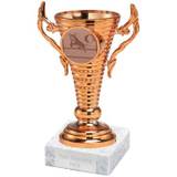 Dog Agility Trophy Cup on White Marble Base Bronze 12.5cm (5")