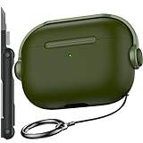 R-fun Airpods Pro 2nd/1st Generation Case Cover (2022/2019) with Secure Lock, Music Headset Earphone Protective Case Cover with Cleaning Kit Compatible for Apple Airpods Pro case, Olive