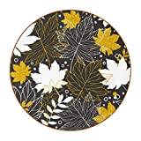 White Black Yellow Maple Leaf Coasters Set of 6 Coasters for Drinks Coasters Non Slip Coasters Backing for Coffee Mug Wine Glass Bottle Home and Bar