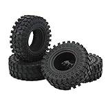 HERCHR RC on Road Car Tyres, 4PCS RC Tire Skins 1.25 Inch Rubber Tires RC Accessories for AXIAL 1/24 SCX24 for FMS 1/24 FCX24 Black