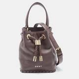 DKNY Dark Brown Leather Small York Winnie Bucket Bag