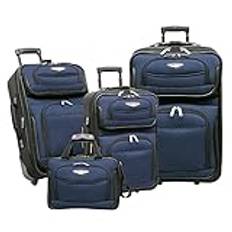 Travel Select Amsterdam Expandable Rolling Upright Luggage, Navy, 8-Piece Set (15/21/25/29/Packing Cubes)