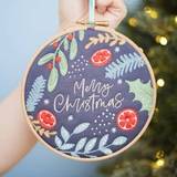 Merry Christmas Embroidery Kit - One Size