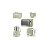 SWAN Retro Green Dial Kettle Toaster Microwave Breadbin & Canisters
