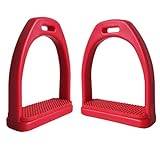 MADALO POM English Horse Stirrups with Replaceable Rubber Pad (RED, S)