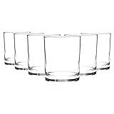 Argon Tableware Classic Whisky Glasses - Modern Gift Short Tumbler Glass Whiskey Water Juice - Clear - Pack of 12