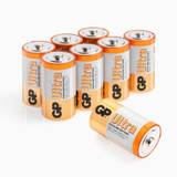 Size D batteries |Pack of 8| GP Batteries |Superb operating time| LR20 | 13A | 1.5V | MN1300
