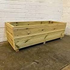 CutnCraft Designs Large Solid Wooden Patio Planter Herb Trough 120cm long