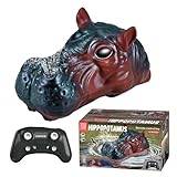 Zceplem Remote Control Hippo Toys,2.4ghz Simulation Hippopotamus Head Electric Boat Spoof Toy - Hippopotamus Rc Boat for 6+ Boys and Girls, Remote Control Hippo Boat for Lake River,Pool