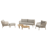 4SO Como Outdoor Lounge Set with Footstool & Finn Teak Tables