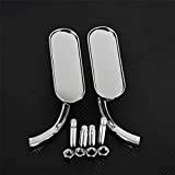 ROXTAN Side Mirrors For Harley Touring Electra Glide Dyna Fatboy Softail Breakout Sportster XL 2XMotorcycle Rearview Mirror Square Oval Side Mirror (Color : Chrome)