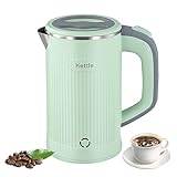 Electric Kettle, 800ML Travel Kettle Lightweight Small Kettle,5 Minutes Fast Boiling, Cordless Portable Kettle,Mini Camping Kettle,Auto Shut-Off Stainless Steel Travel Kettle for Business Trip,Travel