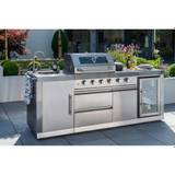 4 - Burner Free Standing Liquid Propane Gas Grill with Side Burner and Cabinet