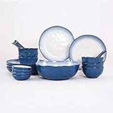 Dishes Dessert Plates 46-Piece Kitchen Dinnerware Set, Plates Dishes Bowls, Service for 10, Ceramic Dinner Plate Sets Household Round Plates and Bowls Appetizers